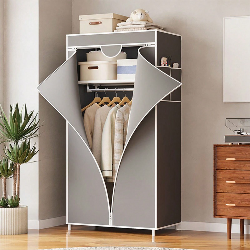 Wardrobe Closet Portable Fabric Cover - 빨간색/회색/파란색/커피색 휴대용 패브릭 옷장, 먼지 방지