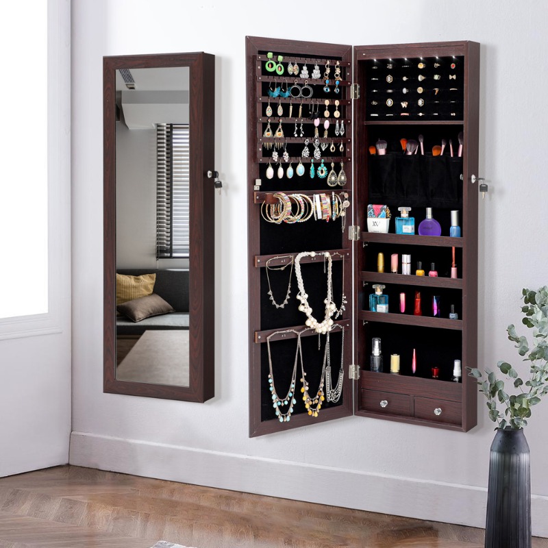 Full Length Mirror Jewelry Armoire - 전신 거울, 가정용 화장 거울, 보석함,