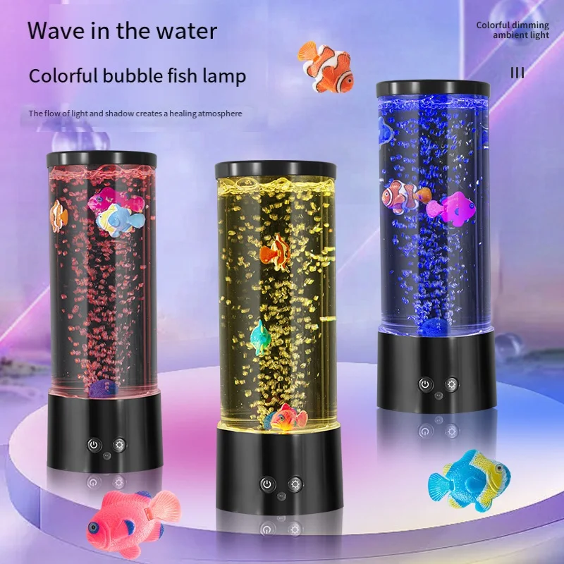 Floating Nightstand With Led Light - LED 물고기 램프 주변 야간 조명