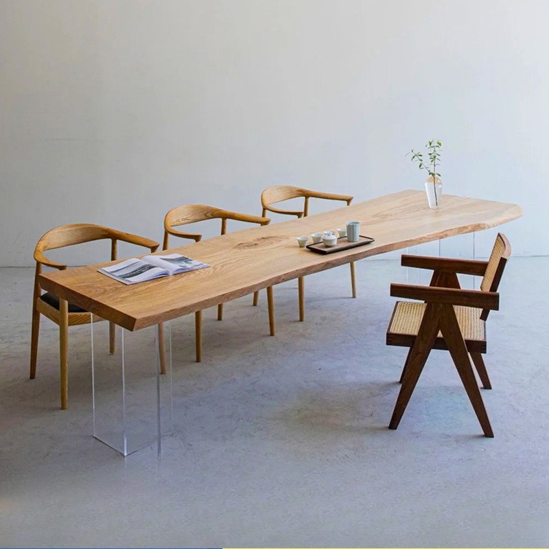 북유럽 단단한 나무 아크릴 플로팅 테이블 현대 간단한  - Bedroom Furniture 리뷰 및 가격