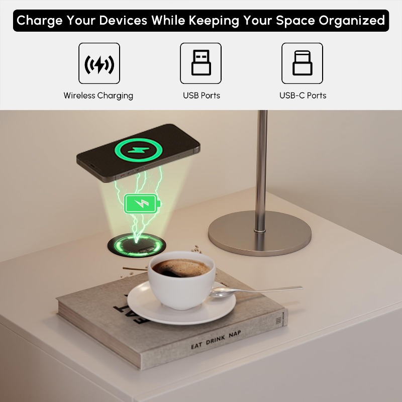 LED 조명이 장착된 2개의 벽걸이형 침대 옆 탁자 세 - Floating Nightstand With Led Light 리뷰 및 가격