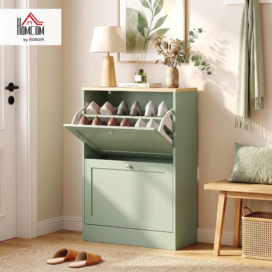 현관용 신발 수납장, 2단으로 구성된 좁은 신발 정리대 - Shoe Rack Cabinet Narrow Entryway 리뷰 및 가격