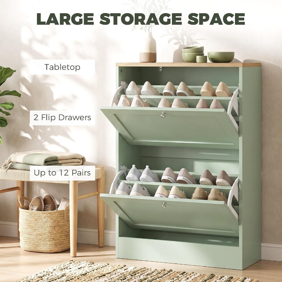 현관용 신발 수납장, 2단으로 구성된 좁은 신발 정리대 - Shoe Rack Cabinet Narrow Entryway 리뷰 및 가격