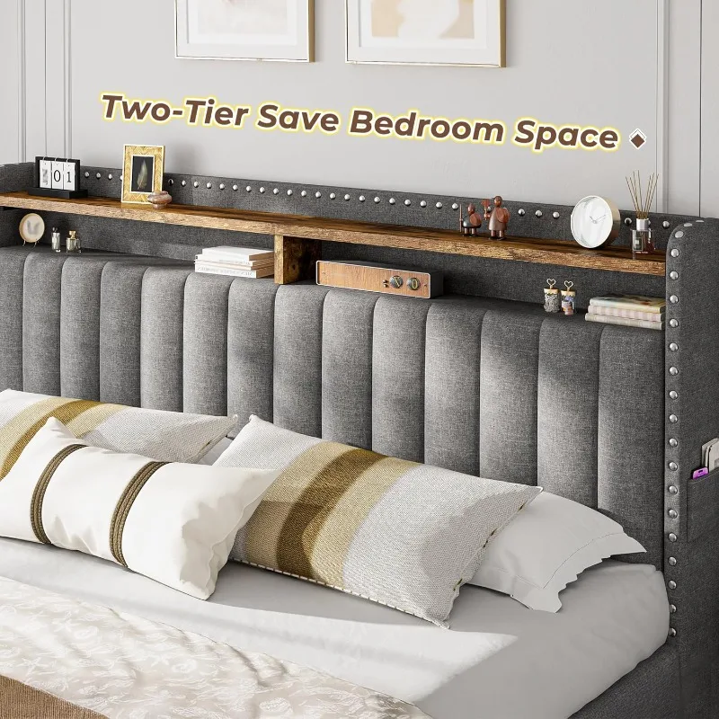 EnHomee 덮개형 킹사이즈 침대 프레임(수납 서랍  - King Size Bed Frame With Storage Drawers 리뷰 및 가격
