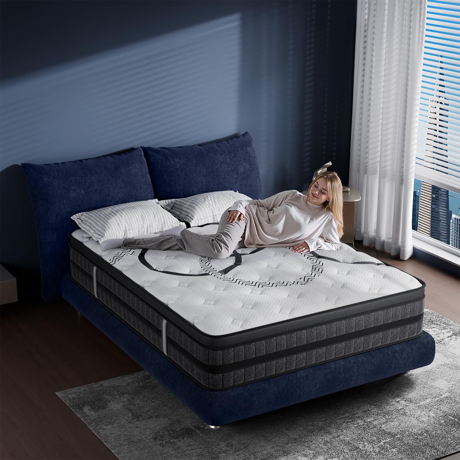 퀸 사이즈 매트리스, 12인치 하이브리드 매트리스, 박 - Memory Foam Mattress In A Box Queen 리뷰 및 가격