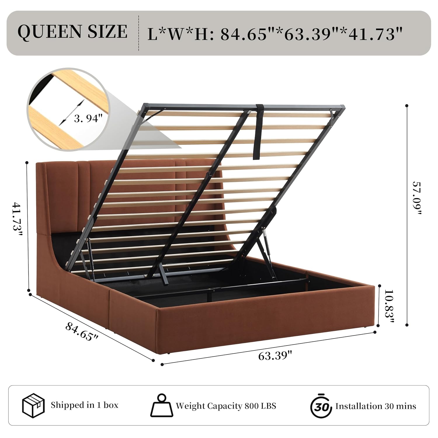침실용으로 제작된, 유압식 가스 리프트와 침대 밑 수납 - Gas Lift Storage Bed Hydraulic 리뷰 및 가격