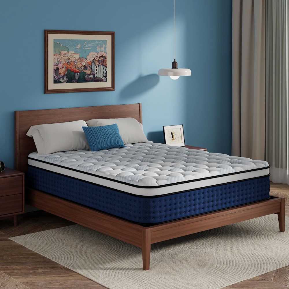 퀸 사이즈 매트리스, 12인치 하이브리드 퀸 사이즈 매 - Memory Foam Mattress In A Box Queen 리뷰 및 가격