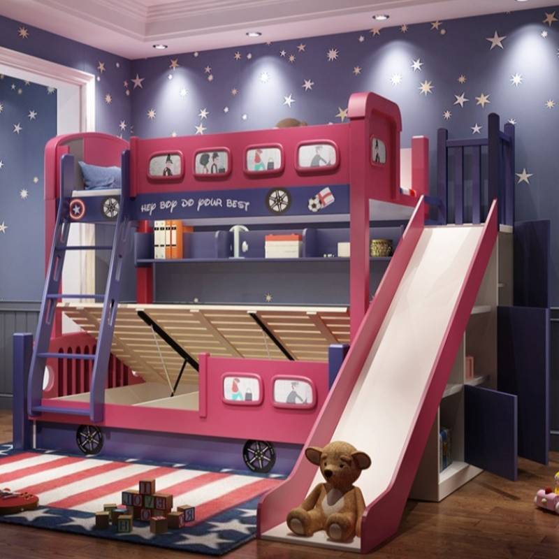 모던 스타일 여아 유아용 침대 프레임 슬라이드 싱글 카 - Bunk Bed With Stairs And Slide 리뷰 및 가격
