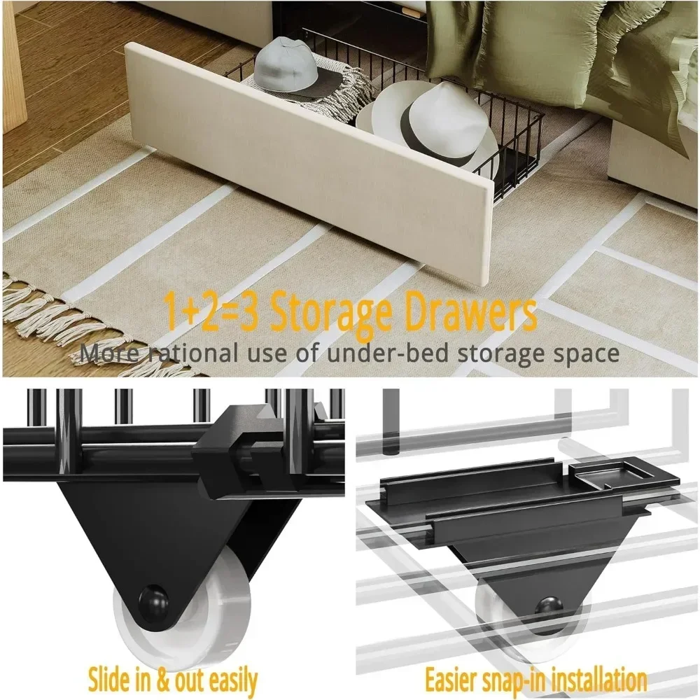 킹사이즈 침대 프레임, 수납형 헤드보드 및 충전 스테이 - King Size Bed Frame With Storage Drawers 리뷰 및 가격