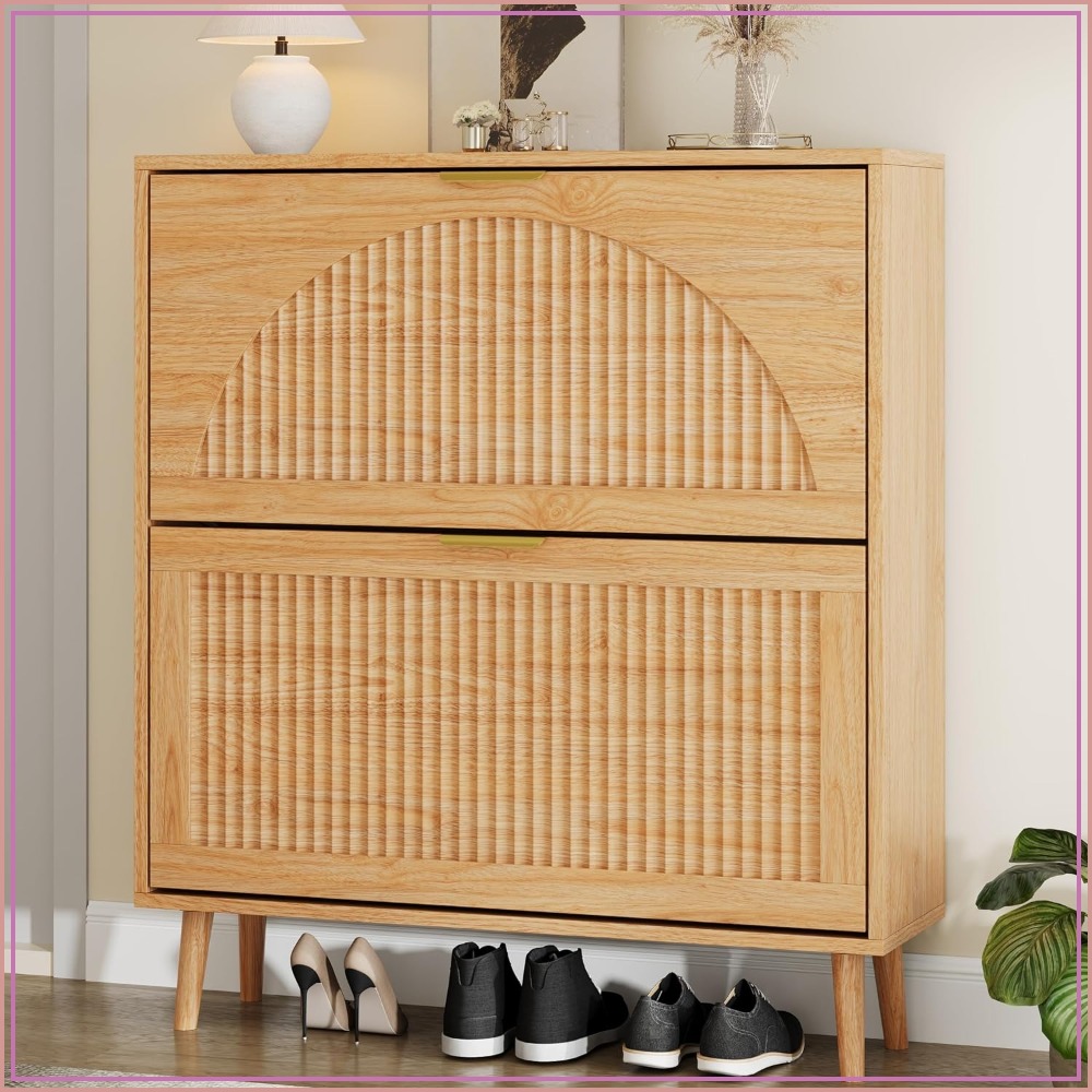 3단 접이식 신발 수납장, 좁은 공간에 적합한 나무 소 - Shoe Rack Cabinet Narrow Entryway 리뷰 및 가격