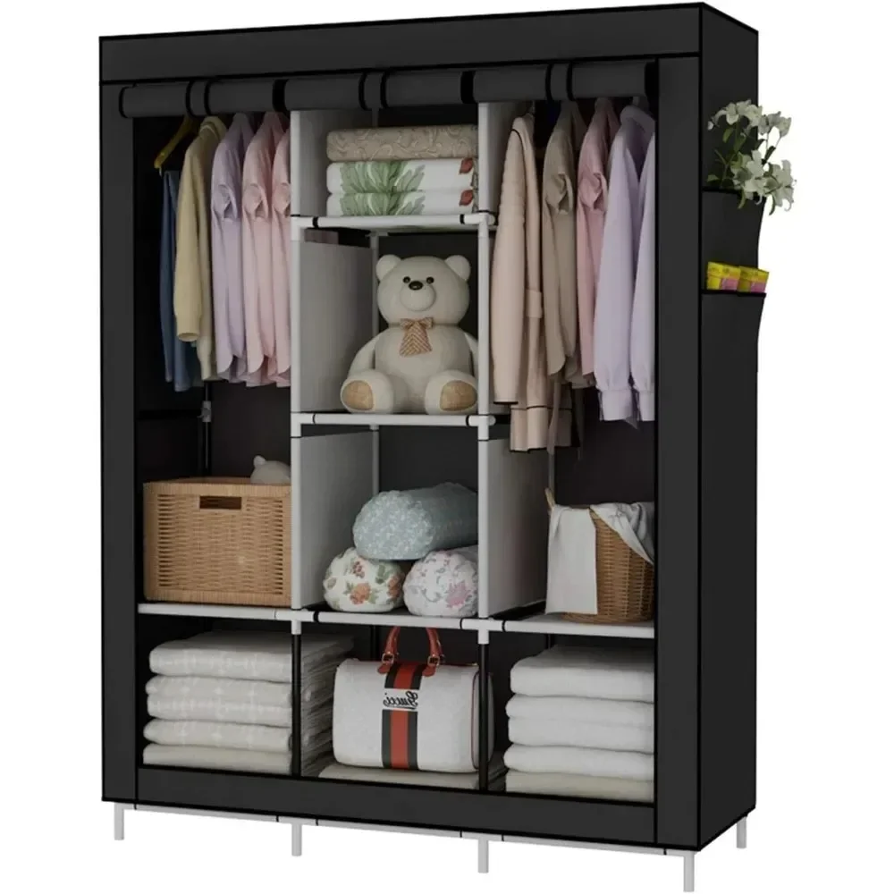 휴대용 옷장 옷 정리함, 부직포 커버와 6개의 수납 선 - Wardrobe Closet Portable Fabric Cover 리뷰 및 가격